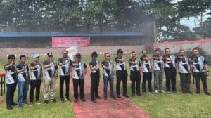 Ketua Komisi II DPRD Kaltim, Sabarudin Panracalle Saat Berada di Lokasi Lomba Tembak Hut Bhayangkara ke-79. (Humas DPRD Kaltim)