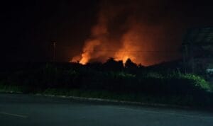 Kebakaran hutan dan lahan (karhutla) yang terjadi di Kabupaten Nunukan, Kalimantan Utara, Kamis (24/7/2025). (Sumber foto ; BPBD Kabupaten Nunukan)