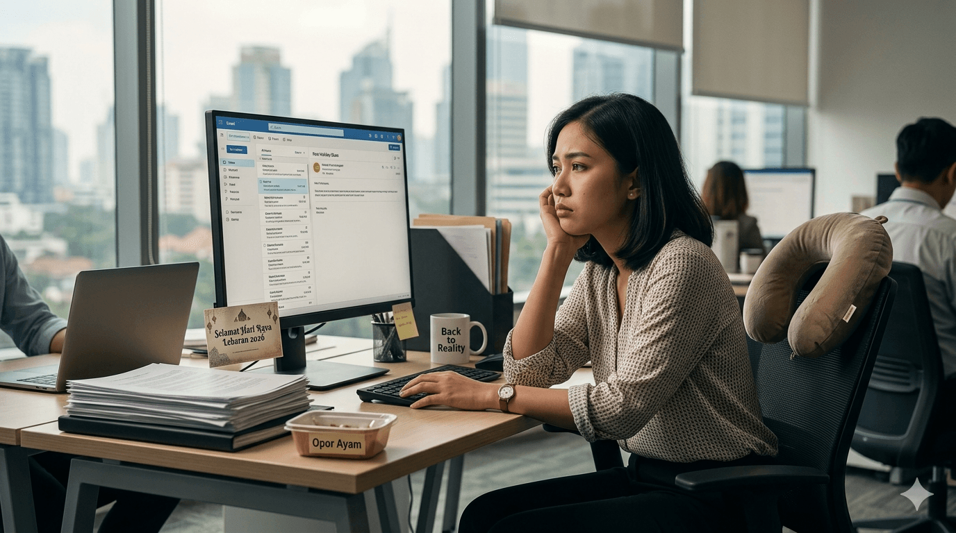 ILUSTRASI: 5 Kiat Ampuh Atasi Post-Holiday Blues Usai Libur Lebaran 2026 (Dibuat dengan Gemini AI)