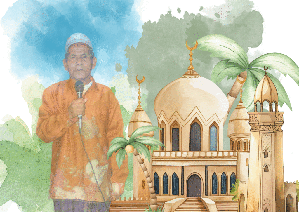 Mengenang Pak Salim: Takmir, Muazin, dan Marbot Masjid Jamiatul Islam Balikpapan. (Ilustrasi: ProPublika.id)