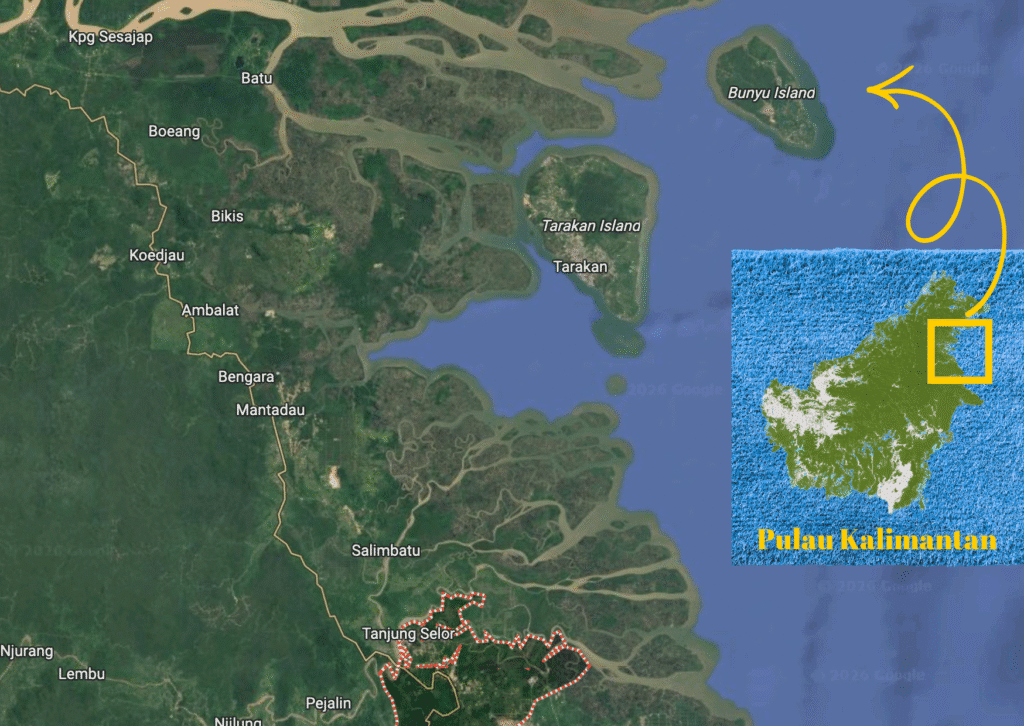 Pulau Bunyu yang saat ini masuk Provinsi Kalimantan Utara.