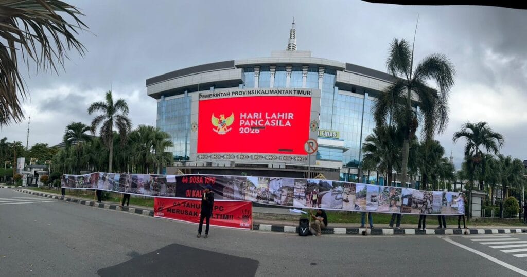 Jaringan Advokasi Tambang (Jatam) Kaltim peringati Hari Anti Tambang di Kota Samarinda, Kalimantan Timur, Jumat (29/5/2026). (Dokumentasi Jatam Kaltim)
