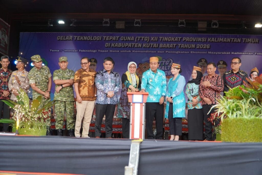 Suasana pembukaan Gelar Teknologi Tepat Guna (TTG) Ke-XII Tingkat Provinsi Kalimantan Timur di Taman Budaya Sendawar, Kabupaten Kutai Barat, pada medio Juli 2026. (Foto: Kabupaten Mahakam Ulu)